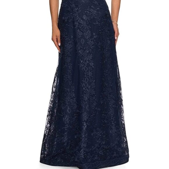 NWT La Femme 27935SC Lace Mother of the Bride Dress Navy size 2 - Picture 5 of 9